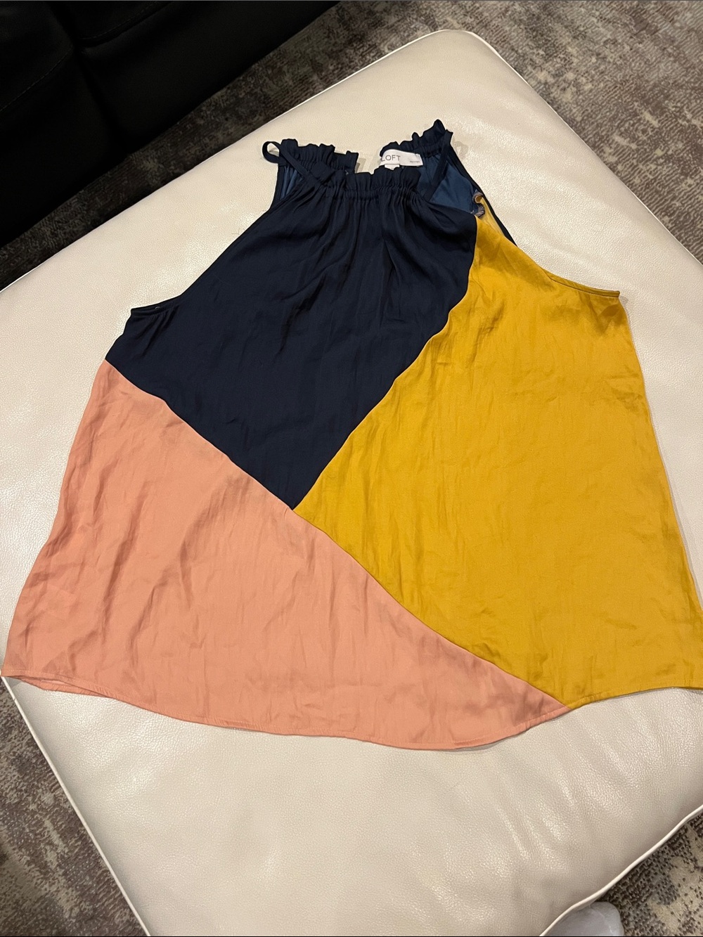 LOFT Colorblock Halter Camisole - Navy, Mustard & Blush